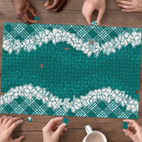 Hawaii Aloha Plumeria Lei Teal Palaka Puzzle LT7 - Polynesian Pride