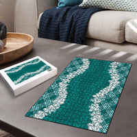 Hawaii Aloha Plumeria Lei Teal Palaka Puzzle LT7 - Polynesian Pride