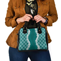 Hawaii Aloha Plumeria Lei Teal Palaka Shoulder Handbag LT7 - Polynesian Pride