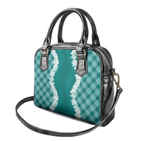 Hawaii Aloha Plumeria Lei Teal Palaka Shoulder Handbag LT7 - Polynesian Pride