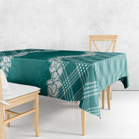 Hawaii Aloha Plumeria Lei Teal Palaka Tablecloth - Polynesian Pride