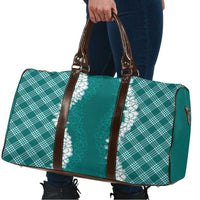 Hawaii Aloha Plumeria Lei Teal Palaka Travel Bag - Polynesian Pride