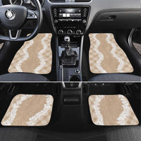 Hawaii Aloha Plumeria Lei Beige Palaka Car Mats - Polynesian Pride