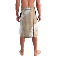 Hawaii Aloha Plumeria Lei Beige Palaka Lavalava - Polynesian Pride