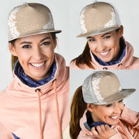 Hawaii Aloha Plumeria Lei Beige Palaka Mesh Trucker Cap LT7 - Polynesian Pride
