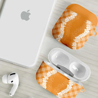 Hawaii Aloha Plumeria Lei Orange Palaka AirPods Case LT7 - Polynesian Pride