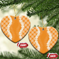 Hawaii Aloha Plumeria Lei Orange Palaka Ceramic Ornament - Polynesian Pride
