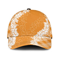 Hawaii Aloha Plumeria Lei Orange Palaka Classic Cap LT7 Universal Fit Orange - Polynesian Pride