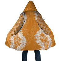 Hawaii Aloha Plumeria Lei Orange Palaka Cloak - Polynesian Pride