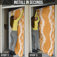 Hawaii Aloha Plumeria Lei Orange Palaka Door Cover - Polynesian Pride