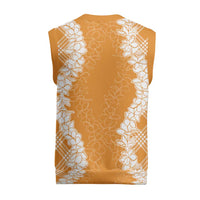 Hawaii Aloha Plumeria Lei Orange Palaka Christmas Knitted V-Neck Vest LT7 - Polynesian Pride