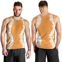 Hawaii Aloha Plumeria Lei Orange Palaka Men Tank Top - Polynesian Pride
