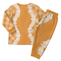 Hawaii Aloha Plumeria Lei Orange Palaka Christmas Pajama Set LT7 - Polynesian Pride