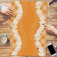 Hawaii Aloha Plumeria Lei Orange Palaka Puzzle - Polynesian Pride