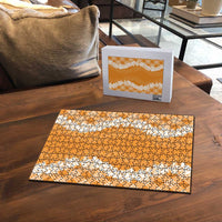 Hawaii Aloha Plumeria Lei Orange Palaka Puzzle - Polynesian Pride
