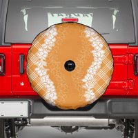 Hawaii Aloha Plumeria Lei Orange Palaka Spare Tire Cover - Polynesian Pride