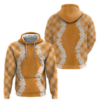 Hawaii Aloha Plumeria Lei Orange Palaka Zip Hoodie - Polynesian Pride