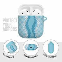 Hawaii Aloha Plumeria Lei Turquoise Palaka AirPods Case LT7 - Polynesian Pride