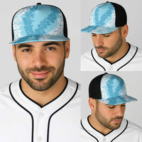 Hawaii Aloha Plumeria Lei Turquoise Palaka Baseball Net Cap LT7 - Polynesian Pride