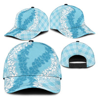 Hawaii Aloha Plumeria Lei Turquoise Palaka Classic Cap LT7 - Polynesian Pride