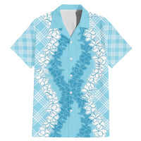 Hawaii Aloha Plumeria Lei Turquoise Palaka Family Matching Mermaid Dress and Hawaiian Shirt - Polynesian Pride