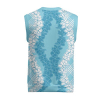 Hawaii Aloha Plumeria Lei Turquoise Palaka Christmas Knitted V-Neck Vest LT7 - Polynesian Pride