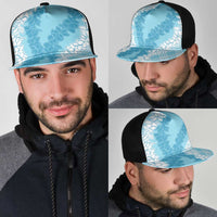 Hawaii Aloha Plumeria Lei Turquoise Palaka Mesh Trucker Cap LT7 - Polynesian Pride
