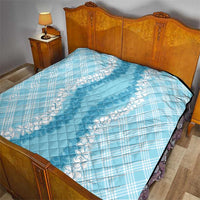 Hawaii Aloha Plumeria Lei Turquoise Palaka Quilt - Polynesian Pride