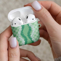 Hawaii Aloha Plumeria Lei Mint Palaka AirPods Case LT7 - Polynesian Pride