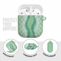 Hawaii Aloha Plumeria Lei Mint Palaka AirPods Case LT7 - Polynesian Pride