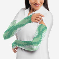 Hawaii Aloha Plumeria Lei Mint Palaka Arm Sleeves - Polynesian Pride