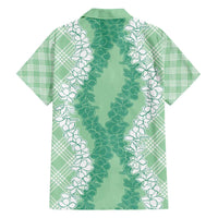 Hawaii Aloha Plumeria Lei Mint Palaka Family Matching Puletasi and Hawaiian Shirt - Polynesian Pride