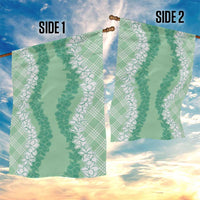 Hawaii Aloha Plumeria Lei Mint Palaka Garden Flag - Polynesian Pride