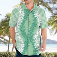 Hawaii Aloha Plumeria Lei Mint Palaka Hawaiian Shirt - Polynesian Pride