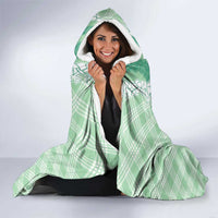 Hawaii Aloha Plumeria Lei Mint Palaka Hooded Blanket - Polynesian Pride