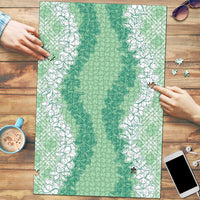 Hawaii Aloha Plumeria Lei Mint Palaka Puzzle LT7 Mint - Polynesian Pride