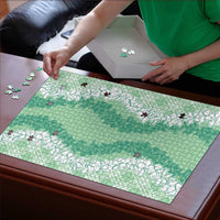 Hawaii Aloha Plumeria Lei Mint Palaka Puzzle LT7 - Polynesian Pride