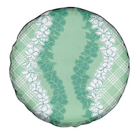 Hawaii Aloha Plumeria Lei Mint Palaka Spare Tire Cover - Polynesian Pride