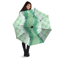 Hawaii Aloha Plumeria Lei Mint Palaka Umbrella LT7 - Polynesian Pride
