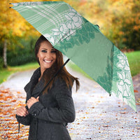 Hawaii Aloha Plumeria Lei Mint Palaka Umbrella LT7 - Polynesian Pride