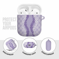 Hawaii Aloha Plumeria Lei Lavender Palaka AirPods Case LT7 - Polynesian Pride