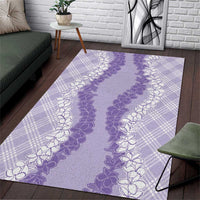 Hawaii Aloha Plumeria Lei Lavender Palaka Area Rug - Polynesian Pride