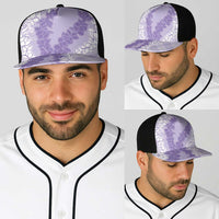 Hawaii Aloha Plumeria Lei Lavender Palaka Baseball Net Cap LT7 - Polynesian Pride