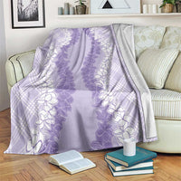 Hawaii Aloha Plumeria Lei Lavender Palaka Blanket LT7 Lavender - Polynesian Pride