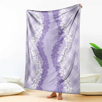 Hawaii Aloha Plumeria Lei Lavender Palaka Blanket LT7 - Polynesian Pride