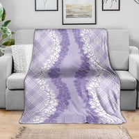 Hawaii Aloha Plumeria Lei Lavender Palaka Blanket LT7 - Polynesian Pride