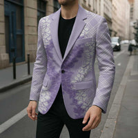 Hawaii Aloha Plumeria Lei Lavender Palaka Blazer - Polynesian Pride