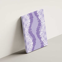 Hawaii Aloha Plumeria Lei Lavender Palaka Canvas Wall Art - Polynesian Pride