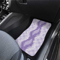 Hawaii Aloha Plumeria Lei Lavender Palaka Car Mats - Polynesian Pride