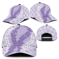 Hawaii Aloha Plumeria Lei Lavender Palaka Classic Cap LT7 - Polynesian Pride